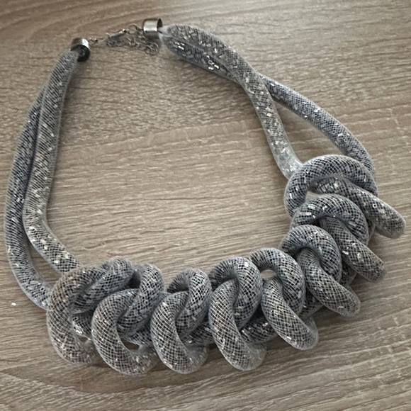 Statement Silver Chain Necklace - Adjustable - Picture 4 of 10